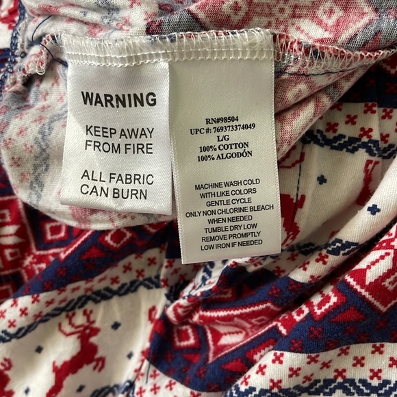 Lanz of Salzburg Sz L Women’s Reindeer Fair Isle Pajama PantS ONLY - Picture 8 of 13
